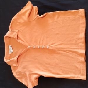 Women shirt L. A. Gold Clothing Company 3/4 Button up Color:Orange Size:Medium